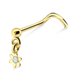 Rings Flower Shaped Silver Curved Nose Stud NSKB-442